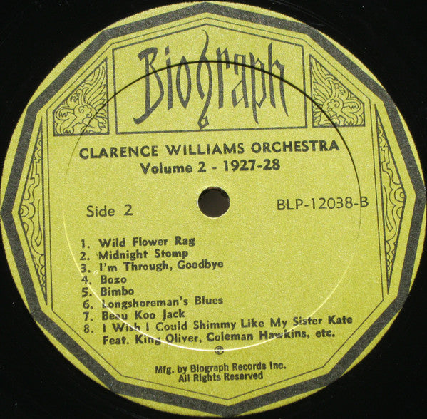 Clarence Williams And His Orchestra : 1927-1928 Vol. 2 (LP, Album, Comp)