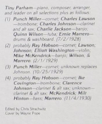 Tiny Parham And His Musicians : Hot Chicago Jazz From The Late 1920's (LP, Comp)