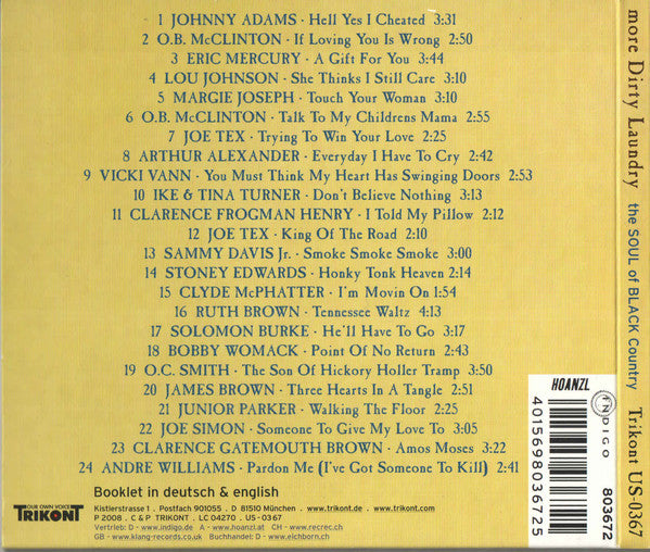 Various : More Dirty Laundry (The Soul Of Black Country) (CD, Comp)