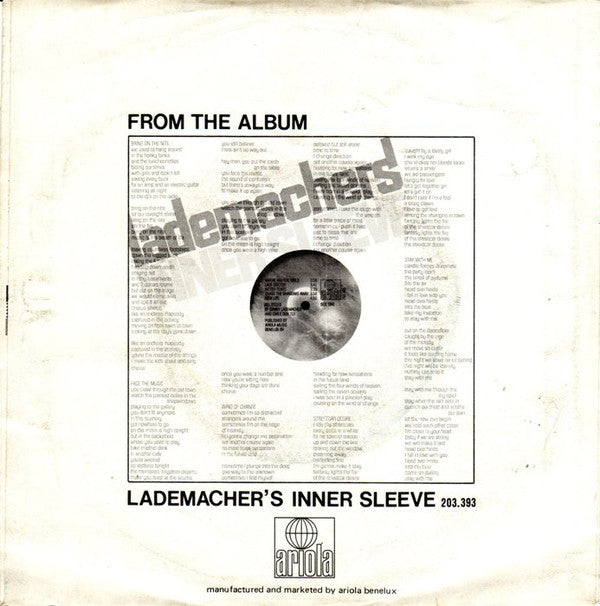 Dany Lademacher's Innersleeve : Where Are The Girls (7", Single)