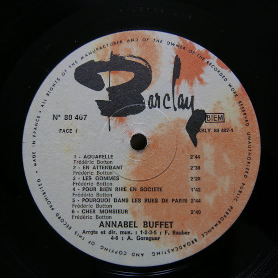 Annabel Buffet : Aquarelle (LP, Album, Gat)