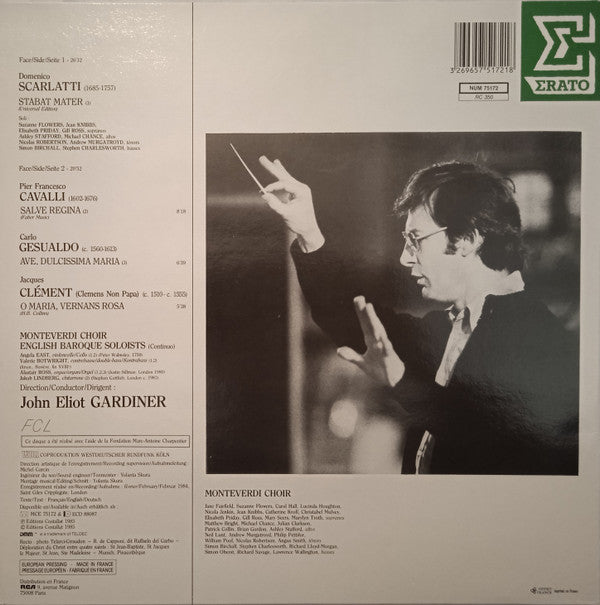 Domenico Scarlatti / Clemens Non Papa / Carlo Gesualdo / Francesco Cavalli - The Monteverdi Choir, John Eliot Gardiner : Stabat Mater / O Maria, Vernans Rosa / Ave Dulcissima Maria / Salve Regina (LP)