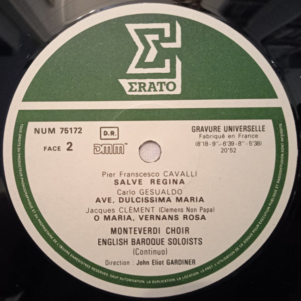 Domenico Scarlatti / Clemens Non Papa / Carlo Gesualdo / Francesco Cavalli - The Monteverdi Choir, John Eliot Gardiner : Stabat Mater / O Maria, Vernans Rosa / Ave Dulcissima Maria / Salve Regina (LP)