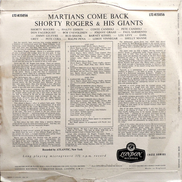 Shorty Rogers And His Giants : Martians Come Back (LP)