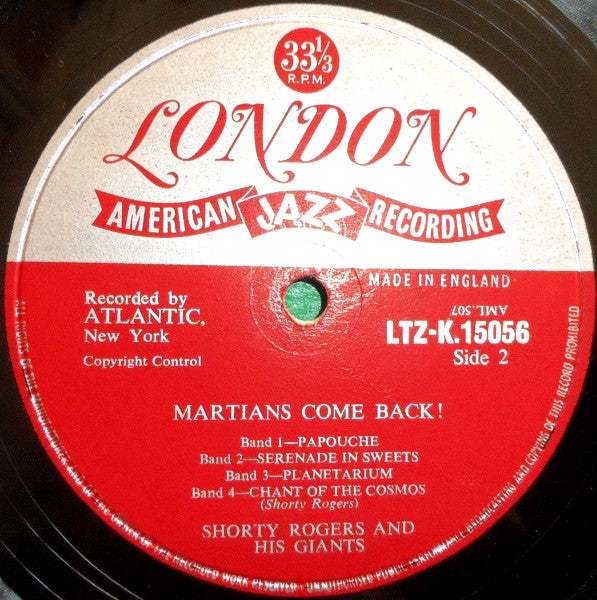 Shorty Rogers And His Giants : Martians Come Back (LP)