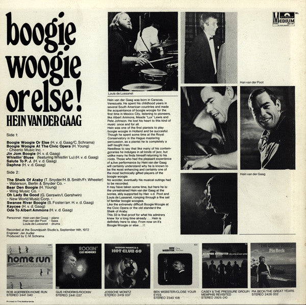 Hein van der Gaag : Boogie Woogie Or Else! (LP)