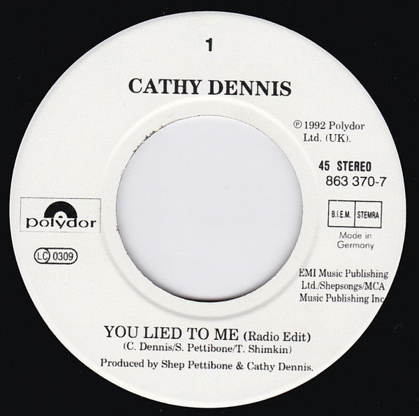 Cathy Dennis : You Lied To Me (7")