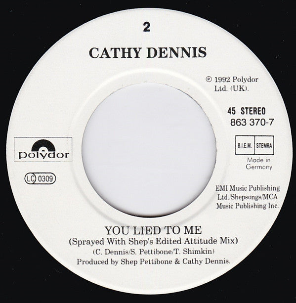 Cathy Dennis : You Lied To Me (7")