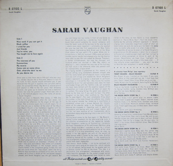 Sarah Vaughan : Sarah Vaughan (LP, Comp)