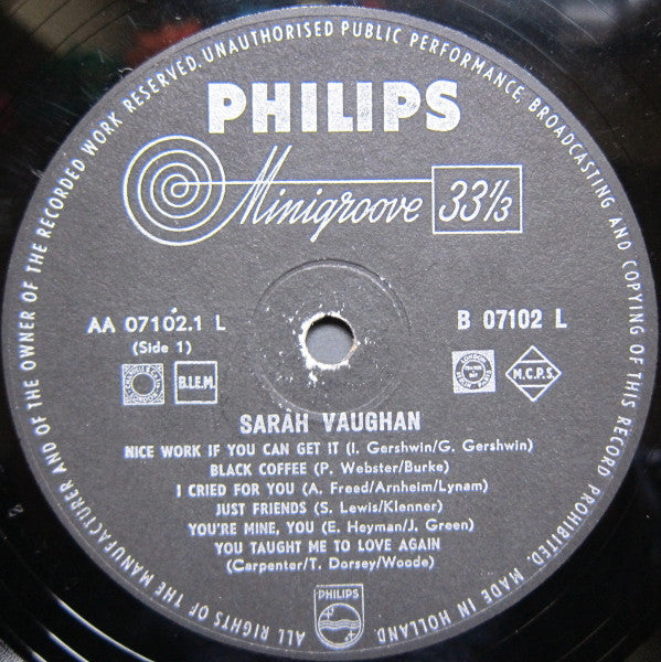 Sarah Vaughan : Sarah Vaughan (LP, Comp)