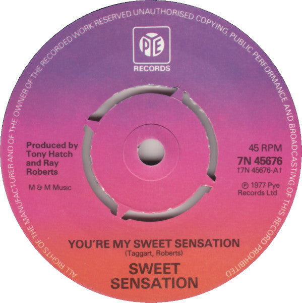 Sweet Sensation (2) : You're My Sweet Sensation (7", Single)