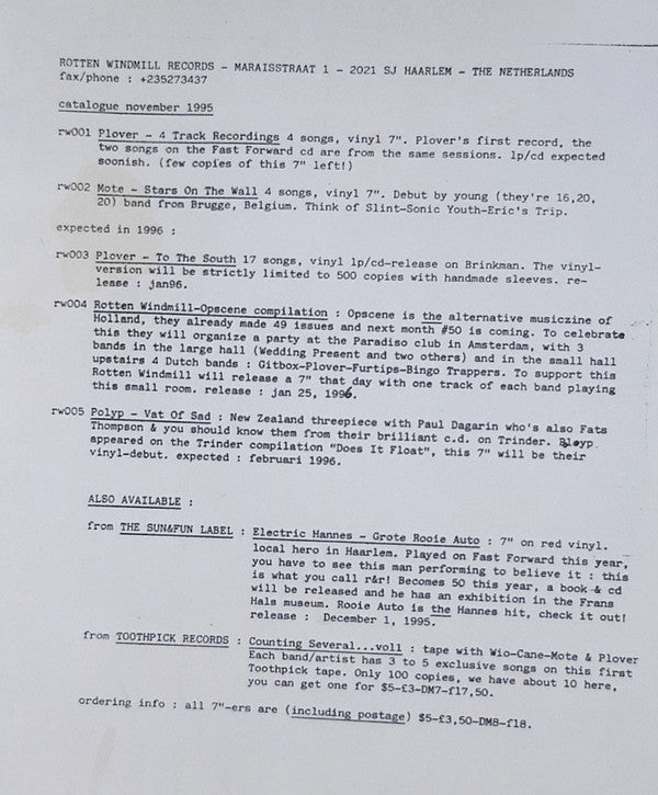 Mote : Stars On The Wall (7", EP)