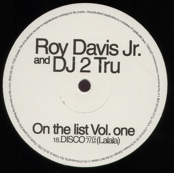 Roy Davis Jr. & DJ 2Tru : On The List (Vol. One) (12")
