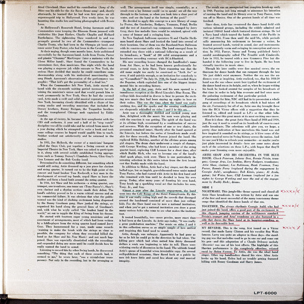 Artie Shaw : In The Blue Room / In The Café Rouge (2xLP, Mono)