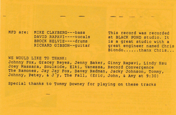 M.F.D. : All Of This (7", Cre)