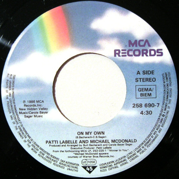 Patti LaBelle And Michael McDonald : On My Own (7", Single)