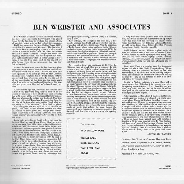 Ben Webster : Ben Webster And Associates (2xLP, Album, Ltd, Num, RE, 180)