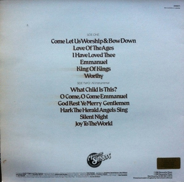 The Maranatha Singers & Praise Strings : Emmanuel, A Christmas Praise Album (LP, Album)