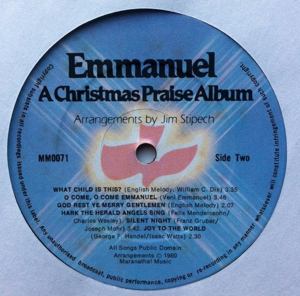 The Maranatha Singers & Praise Strings : Emmanuel, A Christmas Praise Album (LP, Album)