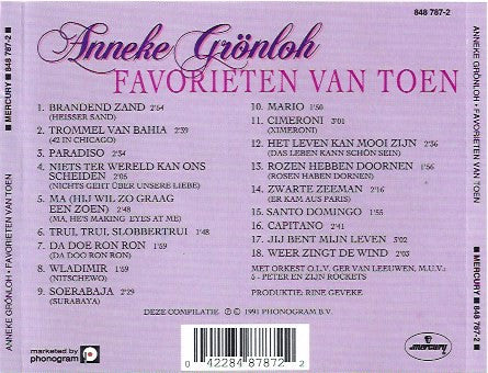 Anneke Grönloh : Favorieten Van Toen (CD, Comp)