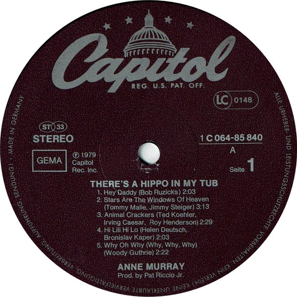 Anne Murray : There's A Hippo In My Tub (LP, Album)