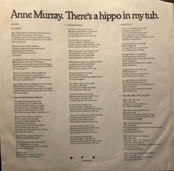 Anne Murray : There's A Hippo In My Tub (LP, Album)