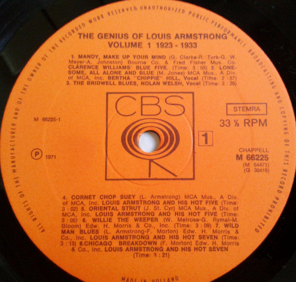 Louis Armstrong : The Genius Of Louis Armstrong Volume 1: 1923-1933 (2xLP, Comp)