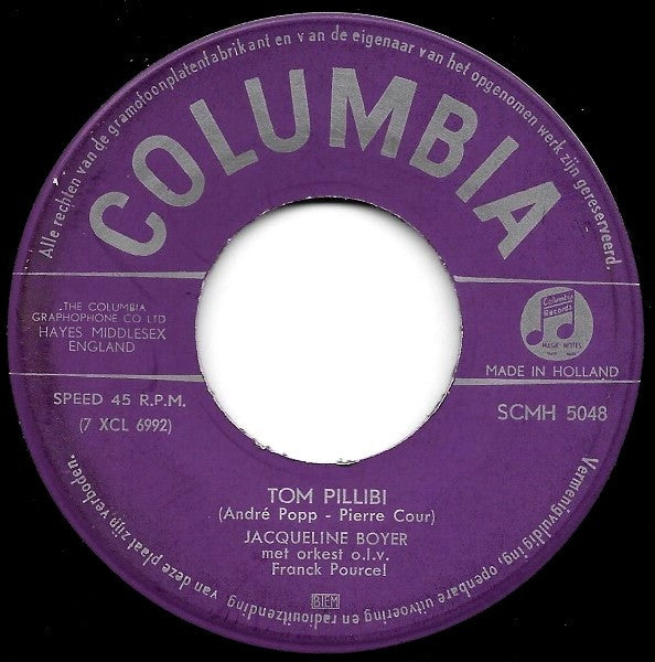 Jacqueline Boyer : Tom Pillibi (7", Single)