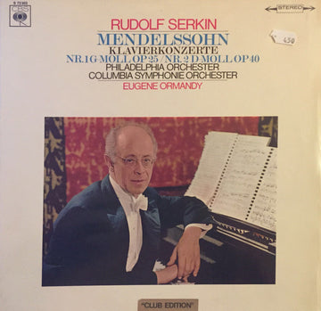 Felix Mendelssohn-Bartholdy, Rudolf Serkin, The Philadelphia Orchestra, Columbia Symphony Orchestra, Eugene Ormandy : Klavierkonzerte Nr. 1 G-moll Op 25 / Nr. 2 D-moll Op 40 (LP)