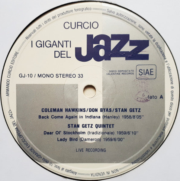 Coleman Hawkins, Stan Getz, Don Byas : Jazz Spectrum (LP, Comp, Mono)