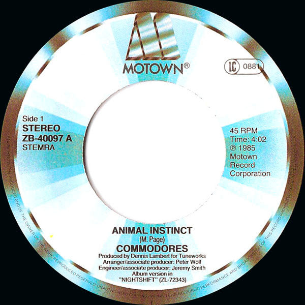Commodores : Animal Instinct (7", Single)