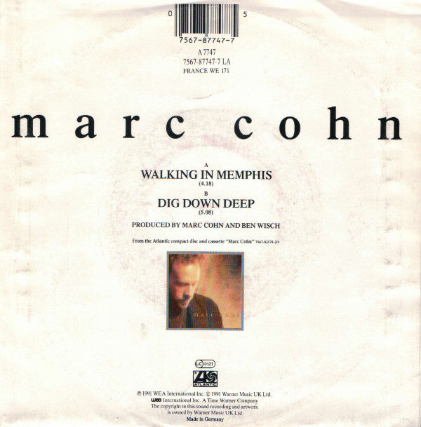 Marc Cohn : Walking In Memphis (7", Single)