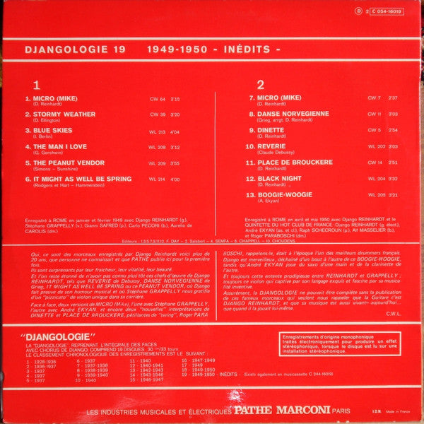 Django Reinhardt : Djangologie 19 (LP)