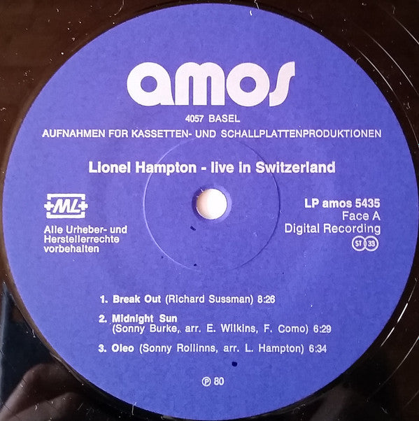 Lionel Hampton : Live In Switzerland (LP, Album)