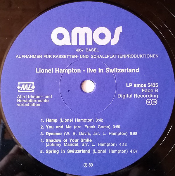 Lionel Hampton : Live In Switzerland (LP, Album)
