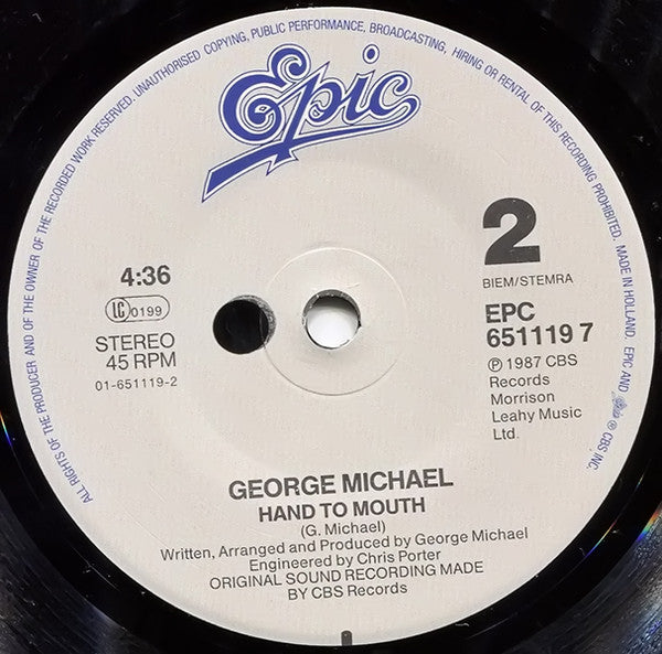 George Michael : Faith (7", Single, Sol)