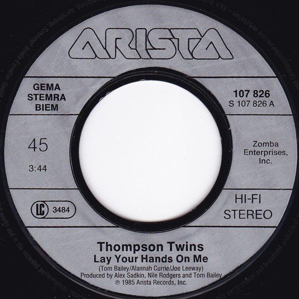 Thompson Twins : Lay Your Hands On Me (7", Single)