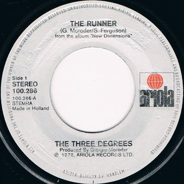 The Three Degrees : The Runner (7", Single)