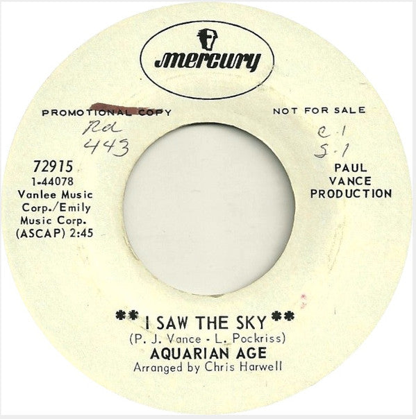 Aquarian Age (3) : I Saw The Sky (7", Promo)