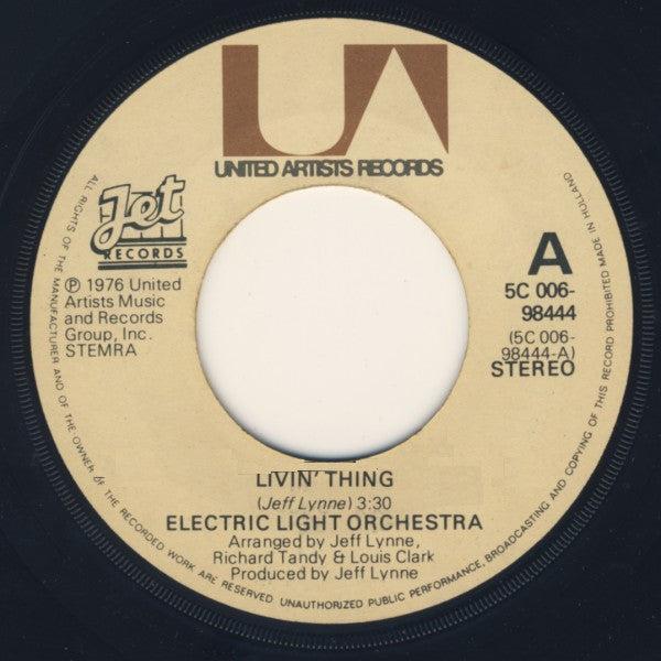 Electric Light Orchestra : Livin' Thing (7", Single)