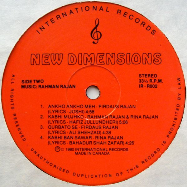 Rajans : New Dimensions (LP, Album)
