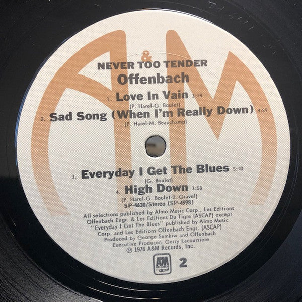 Offenbach : Never Too Tender (LP, Album)