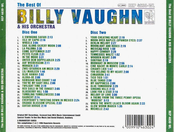 Billy Vaughn : The Best Of Billy Vaughn & His Orchestra (2xCD, Comp)