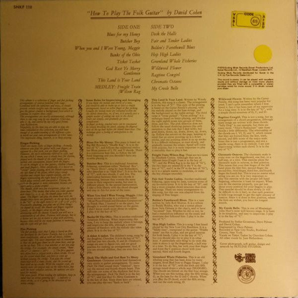David Cohen : How To Play The Folk Guitar (LP, Album)