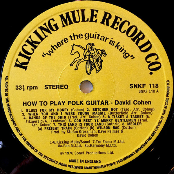 David Cohen : How To Play The Folk Guitar (LP, Album)