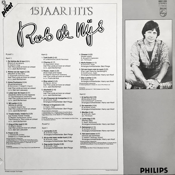 Rob de Nijs : 15 Jaar Hits (2xLP, Comp, RE, Dar)