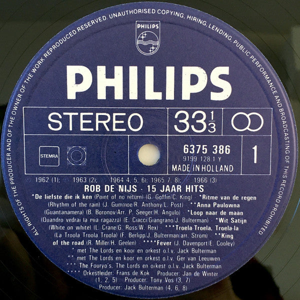 Rob de Nijs : 15 Jaar Hits (2xLP, Comp, RE, Dar)