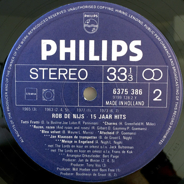 Rob de Nijs : 15 Jaar Hits (2xLP, Comp, RE, Dar)