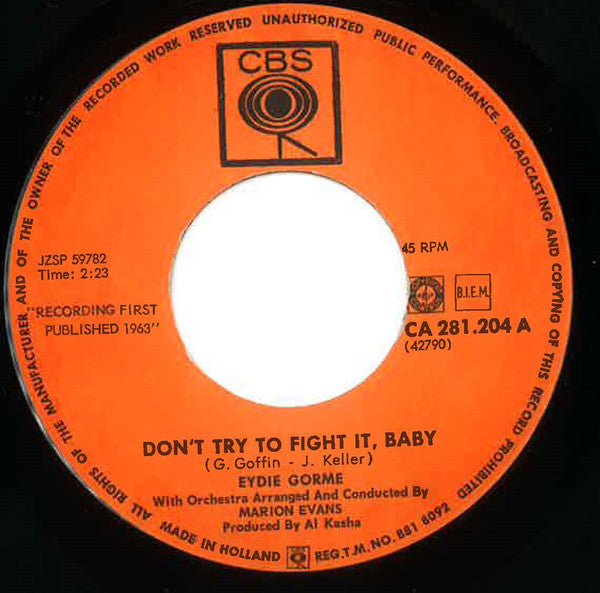 Eydie Gormé : Don't Try To Fight It, Baby / Theme From "Light Fantastic" (My Secret World) (7", Single)