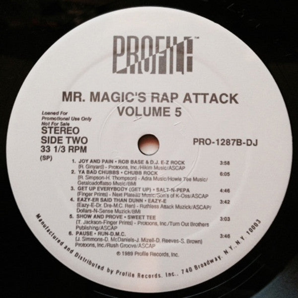 Various : Mr. Magic's Rap Attack Volume 5 (LP, Comp, Promo)